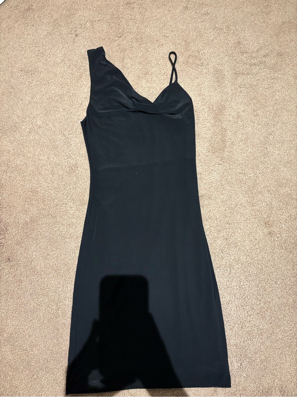 21 Saints Black One-Shoulder Slip Dress - Elegant Evening Style size xs